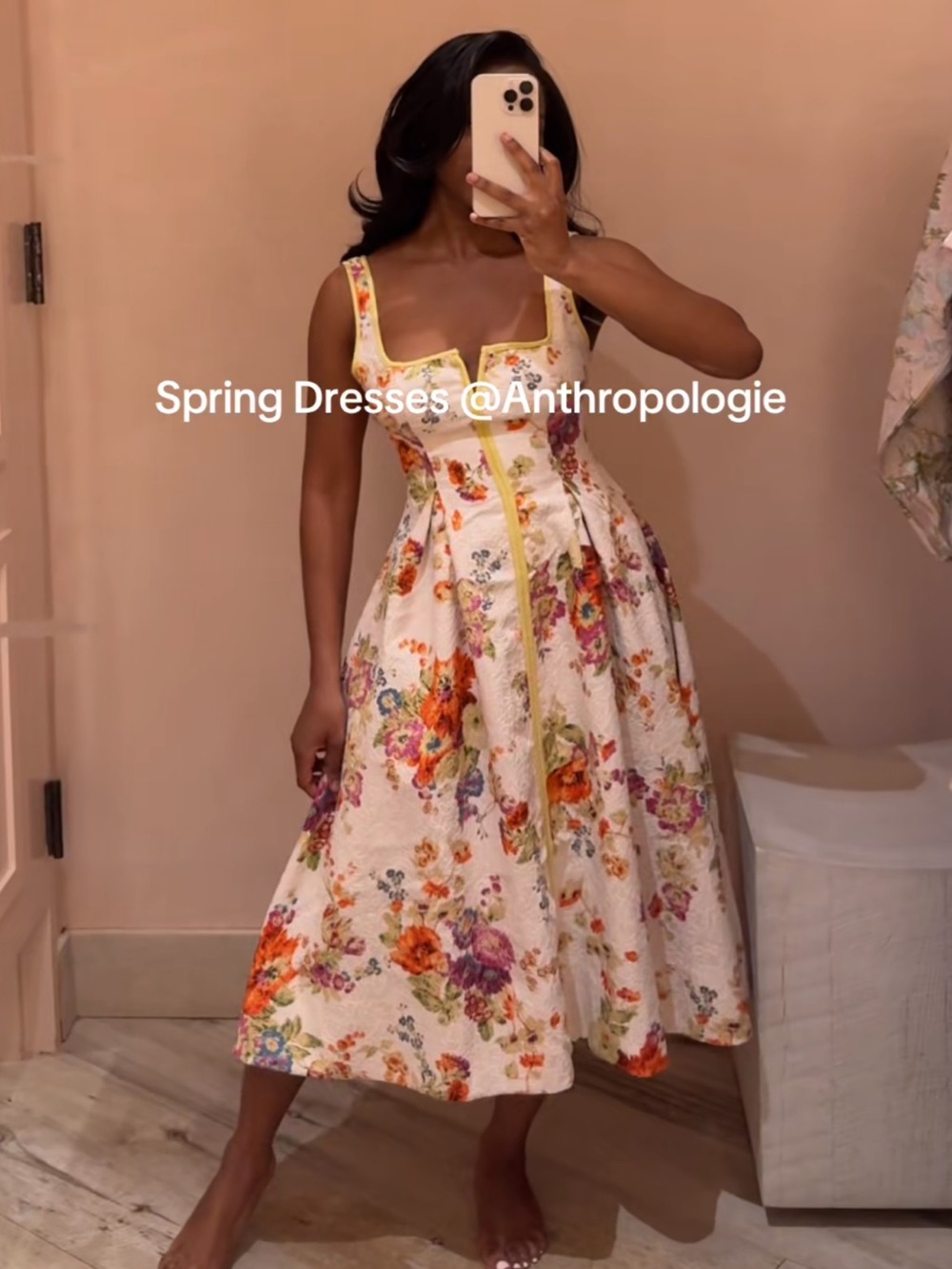 Brand new Anthropologie - Maeve Square-Neck Piped Floral dress